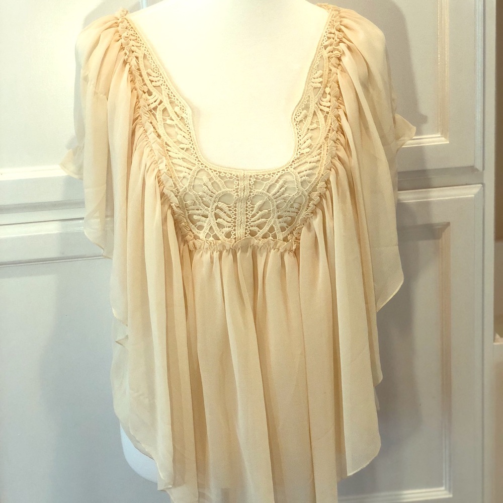 Whimsical Boho cream top